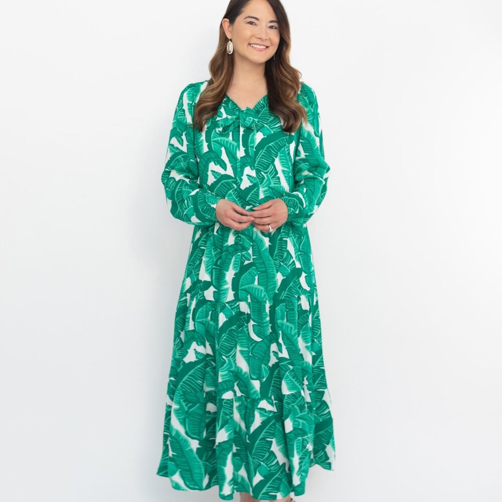 Sail to Sable x Style Charade Palm Print Anne Midi Dress